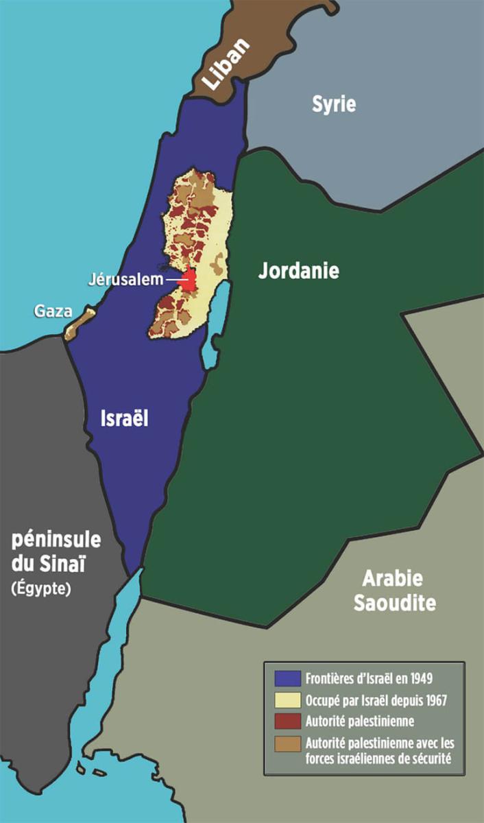 Carte des guerres menées par l’état moderne d’Israël