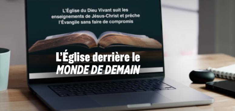 Front slider -- L’Église derrière le Monde de Demain